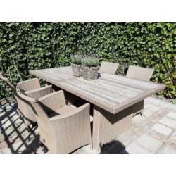 Tuinset rietlook met hout l: 2meter, b: 1meter h: 75 cm