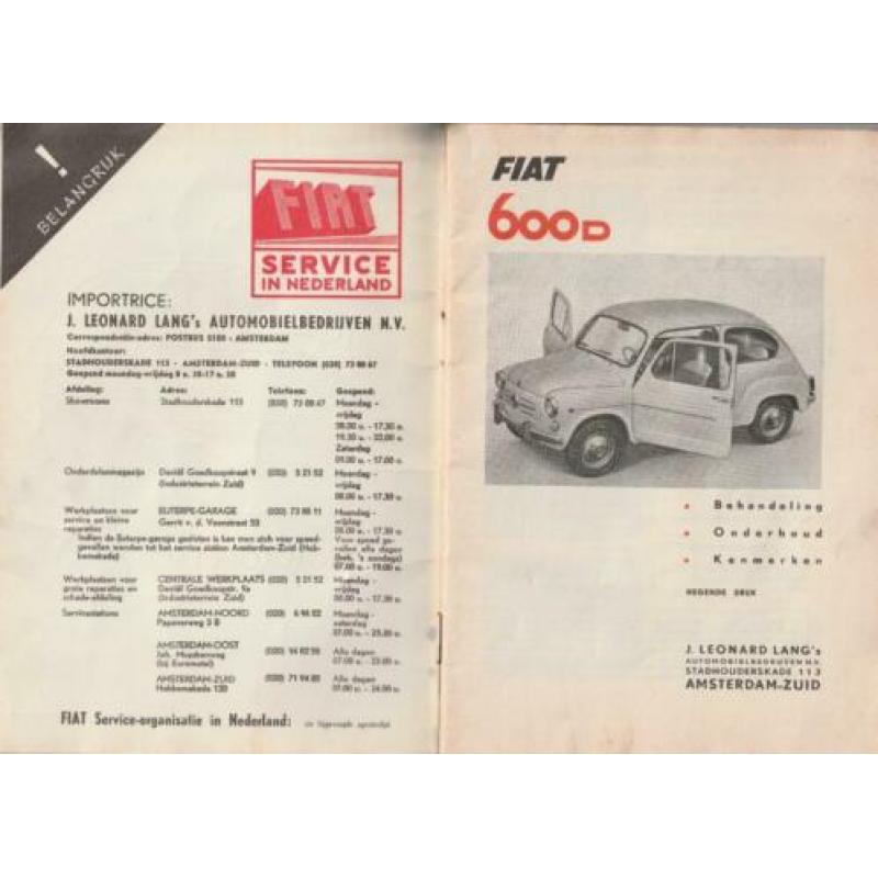 Fiat 600D Handleiding