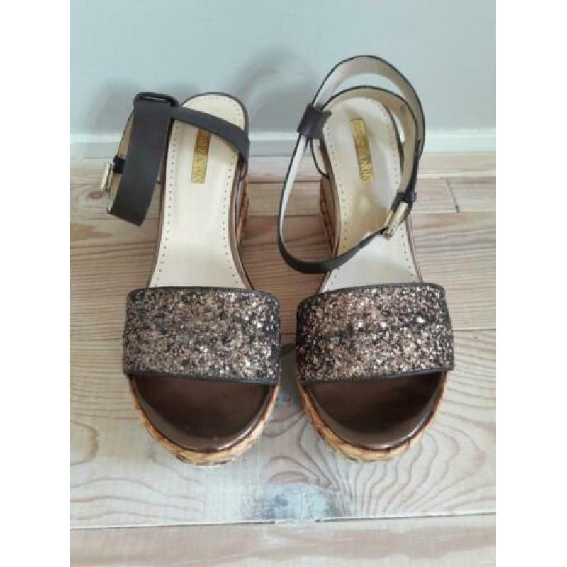 Sleehak schoenen met bruine glitters maat 40 Elvio Zanon