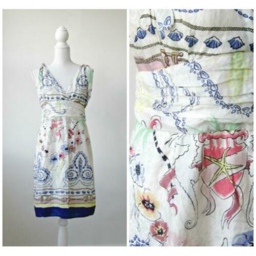 Not the Same - NTS zomer jurk wit met print / zijde maat 40