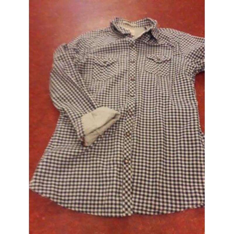 Mooie blouse in ruit met tricot binnen zijde. Maison scott