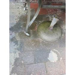 Grote aluminium tuintafel op wieltjes