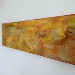 Modern, abstract schilderij: "GoudGeel"