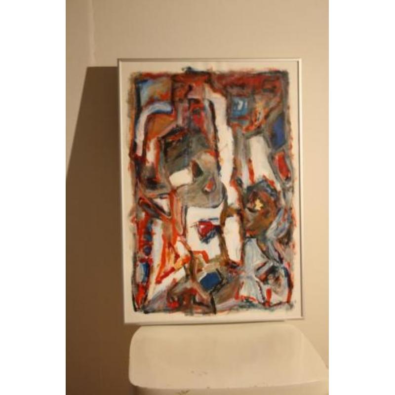 Abstract schilderij ingelijst 0,47x0,59 meter