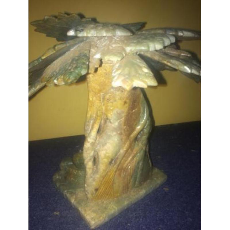 Oud groen jadestenen buddha beeld 22cm