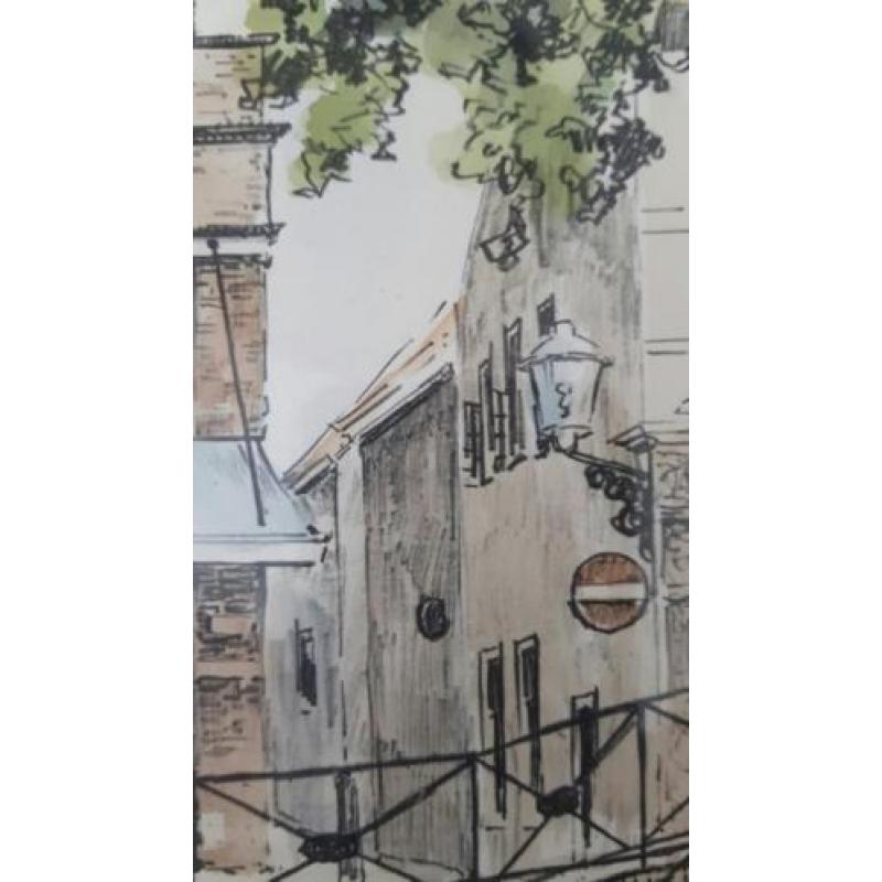 Oudewater Heksenwaag zeldzame Aquarel van rond 1956 zie fo