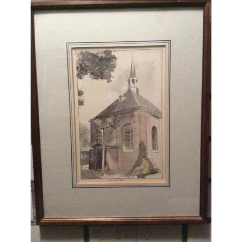 Reeks ingekleurde pentekeningen gesigneerd P. Holmann 1979.