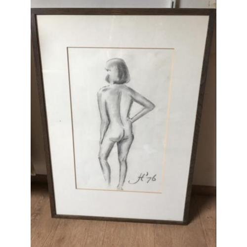 Naakt tekening in aanbieding 48x64 cm