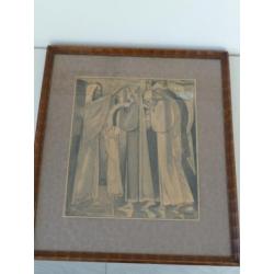 potloodtekening H.C.Pleijsier - de doop - naar TOOROP 1929