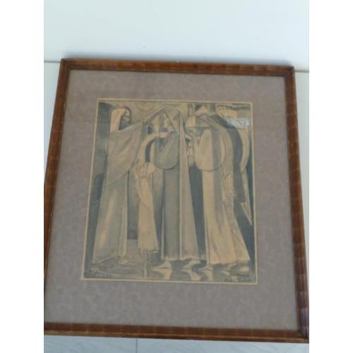 potloodtekening H.C.Pleijsier - de doop - naar TOOROP 1929
