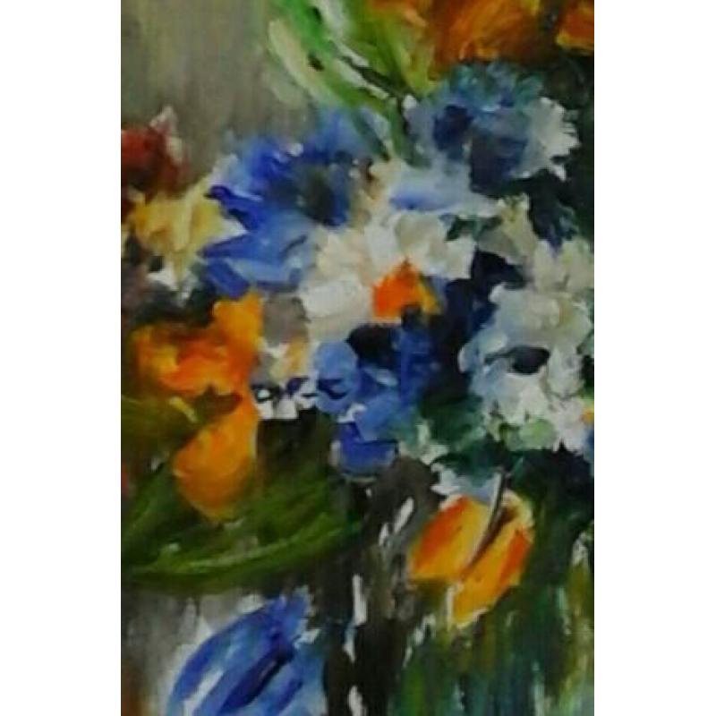 Kleurrijk stilleven met bloemen - virtuoos bloemstilleven