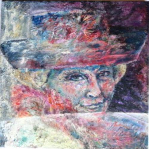" Prinses Beatrix " Acryl op doek en gemengde techniek