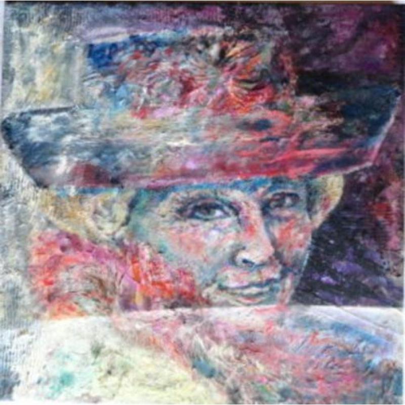 " Prinses Beatrix " Acryl op doek en gemengde techniek