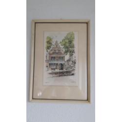 Oudewater Heksenwaag zeldzame Aquarel van rond 1956 zie fo