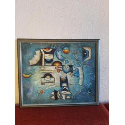 Schilderij abstract van Bernard Long