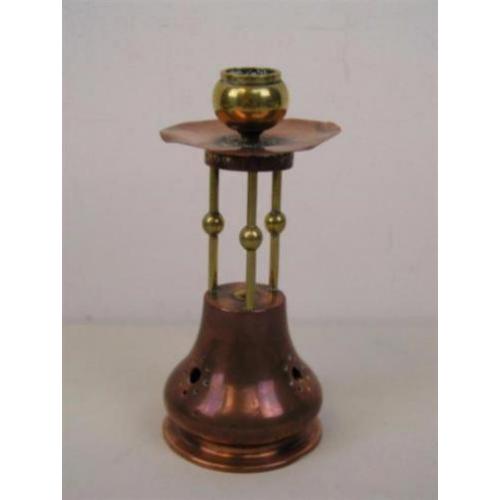 Twee kleurige koperen Art Deco kandelaar