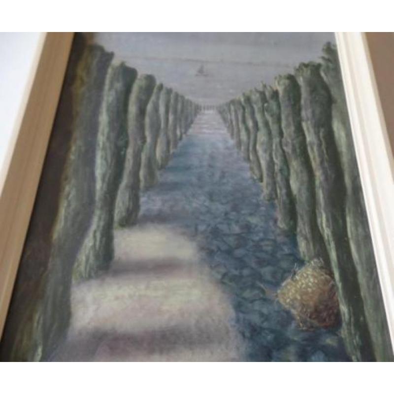 Pastel - krijttekening van A.A. Nicolai (1918-2015) Bresken