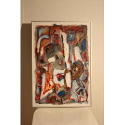 Abstract schilderij ingelijst 0,47x0,59 meter