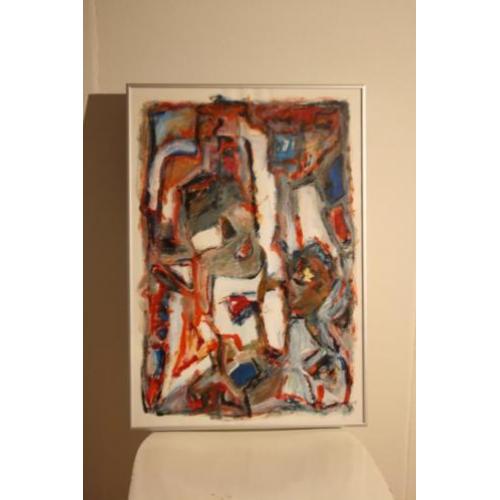 Abstract schilderij ingelijst 0,47x0,59 meter