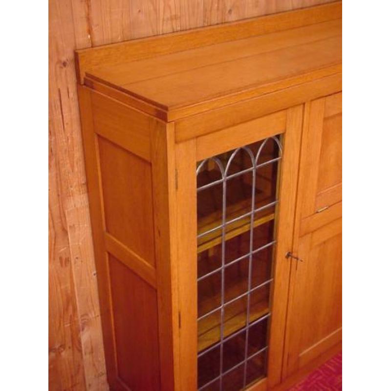 Art Deco Amsterdamse Secretaire, vitrine, buffet, dressoir