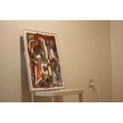 Abstract schilderij ingelijst 0,47x0,59 meter