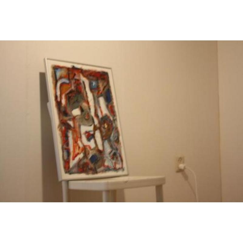 Abstract schilderij ingelijst 0,47x0,59 meter