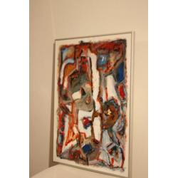 Abstract schilderij ingelijst 0,47x0,59 meter