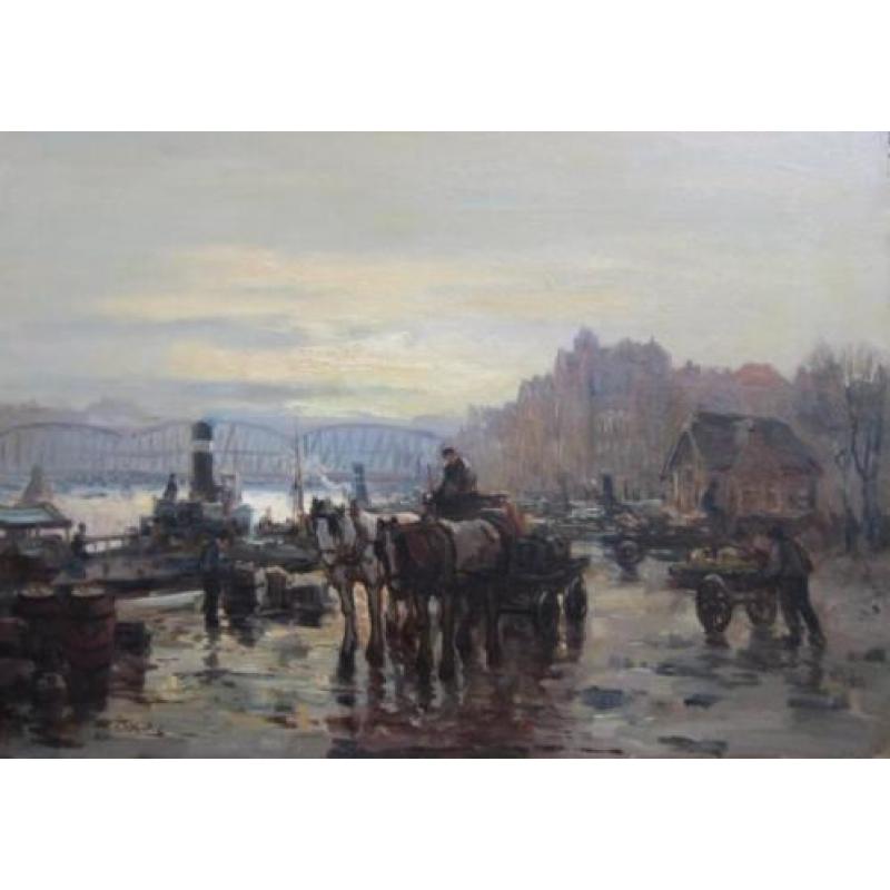 =Piet in 't Hout 1879-1965=======op de kade in ROTTERDAM==
