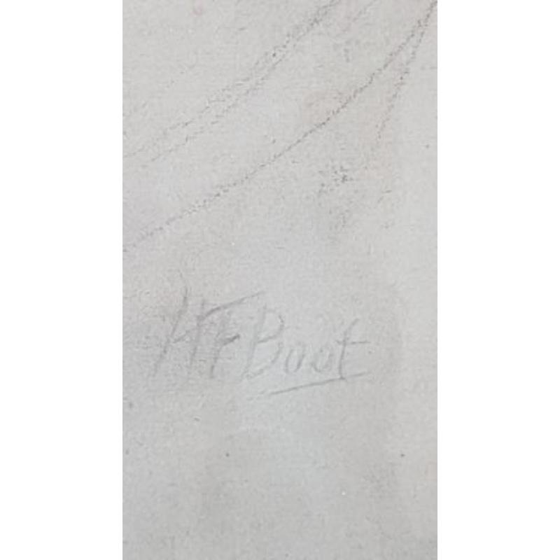 Tekening zittend naakt H.F. Boot (1877-1963) mooie lijst