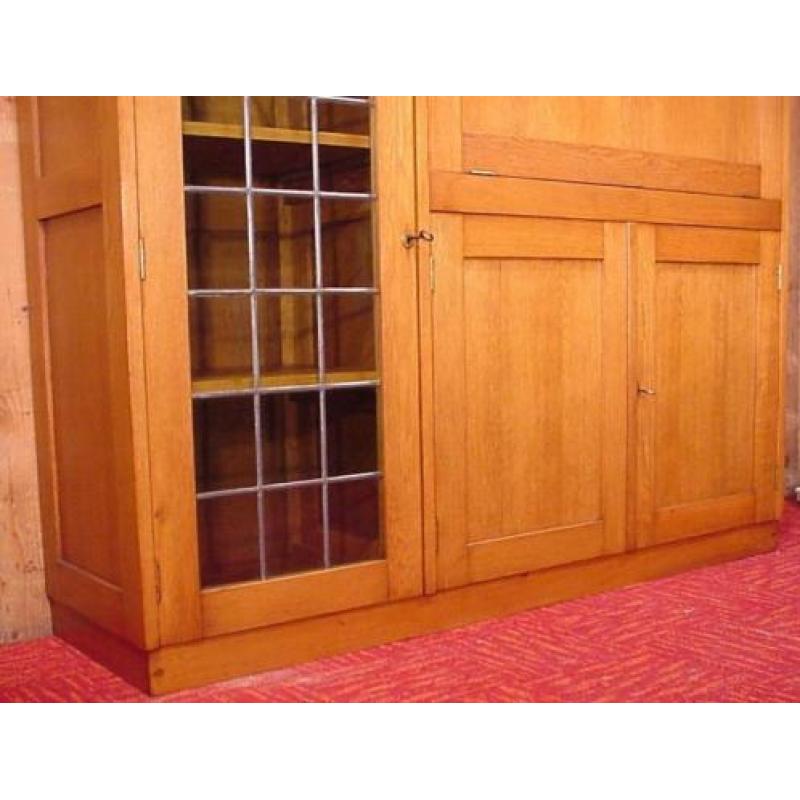 Art Deco Amsterdamse Secretaire, vitrine, buffet, dressoir