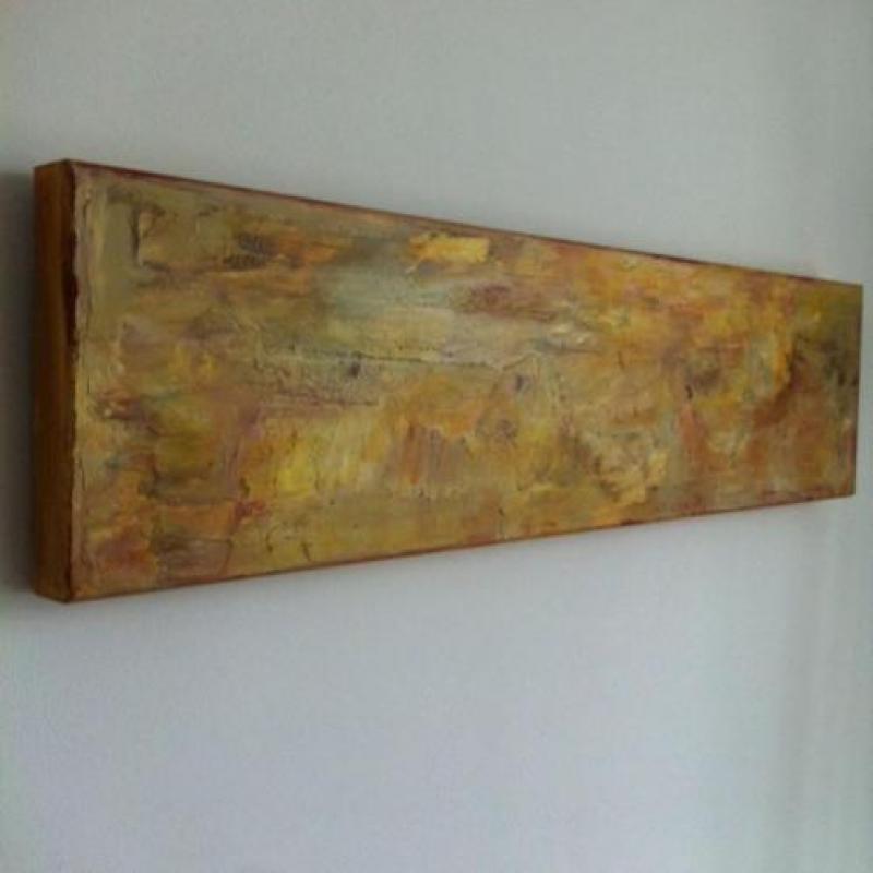 Modern, abstract schilderij: "GoudGeel"