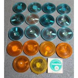 te koop.19x div.reels in ronde box