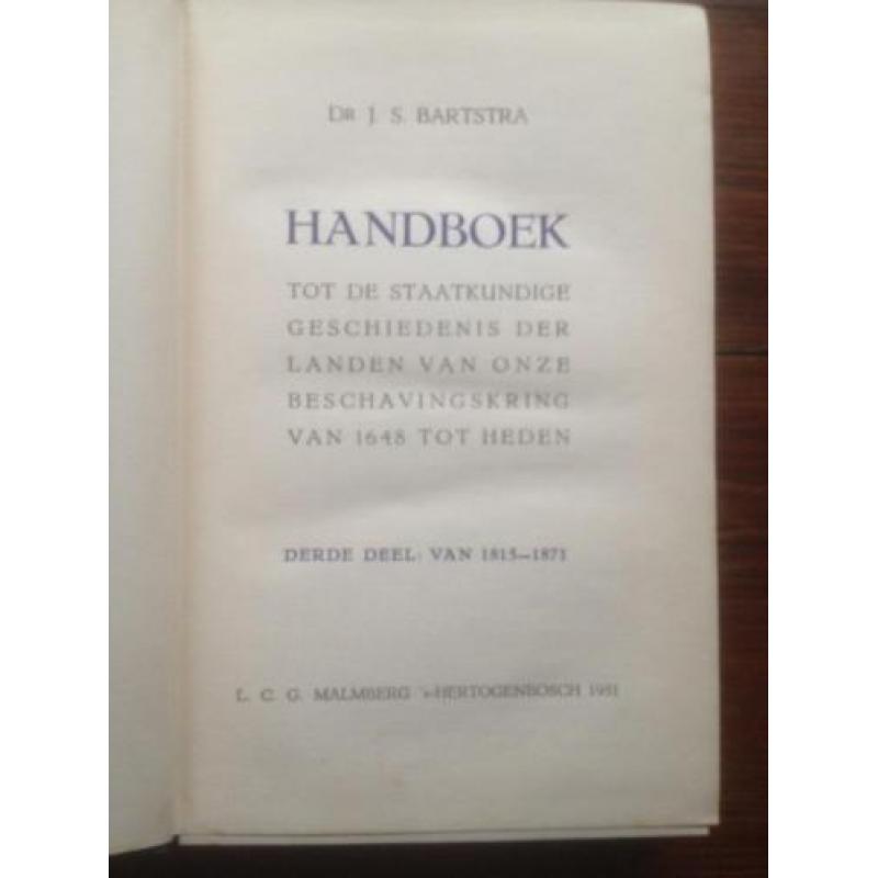 Bartstra "Handboek tot de staatkunde" derde deel 1951