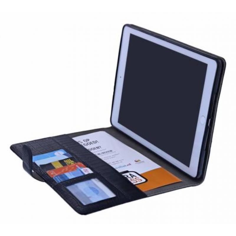 iPad 2017 (9.7 inch) Luxe Zwart Krokodillen Skin Book Type