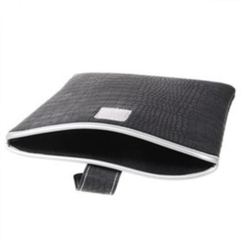 Zwarte Krokodil Croco Hoes iPad 9.7 Tablet Sleeve 25,5 x 20