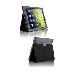 Apple iPad 2 3 4 lederen leren leer hoes hoesje case - Zwart