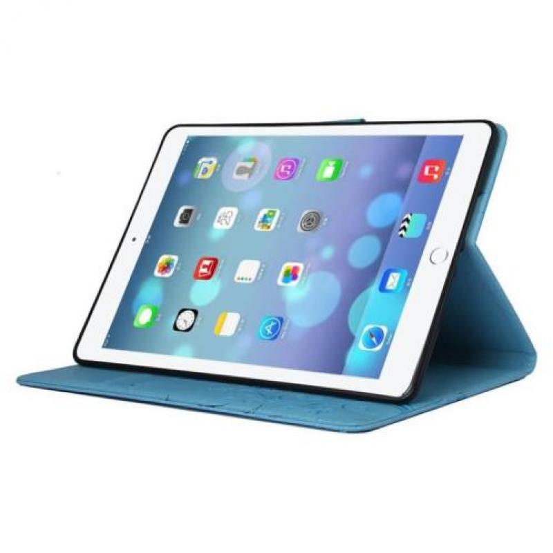Blauw Creatieve Tablet Hoes met Bloemen Design iPad Air 2