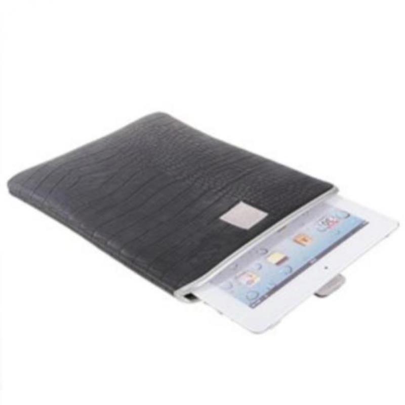 Zwarte Krokodil Croco Hoes iPad 9.7 Tablet Sleeve 25,5 x 20
