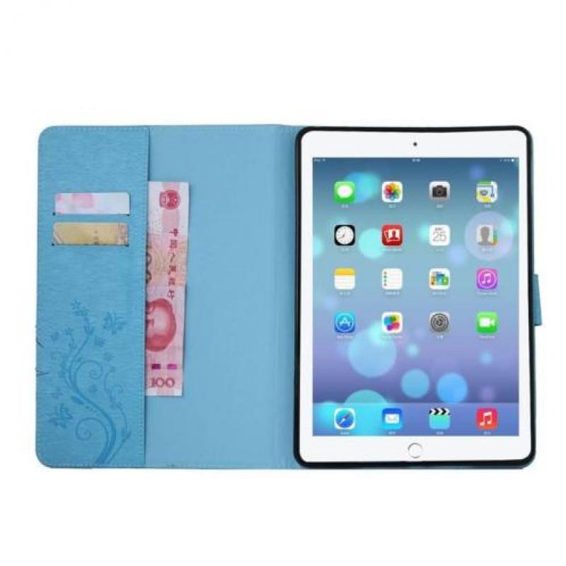 Blauw Creatieve Tablet Hoes met Bloemen Design iPad Air 2