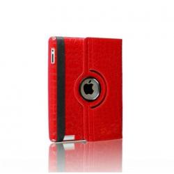 iPad 2 3 4 Krokodillen lederen hoes 360 graden leer Rood