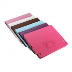 Apple iPad 2 3 4 lederen leren leer hoes hoesje case - Zwart