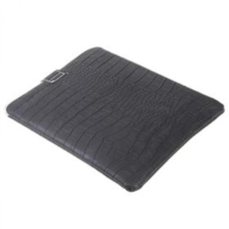 Zwarte Krokodil Croco Hoes iPad 9.7 Tablet Sleeve 25,5 x 20