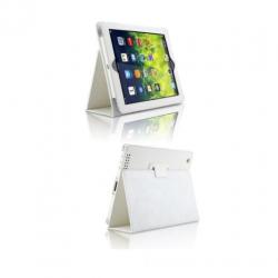 Apple iPad 2 3 4 lederen leren leer hoes hoesje case - Zwart