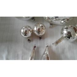 oude kerstballen /kerstversiering, samen 60 stuks