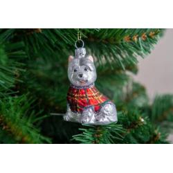 Witte Terrier Kerstbal