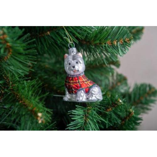 Witte Terrier Kerstbal