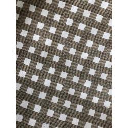 Vintage Behang 5 rollen geruit wit/beige