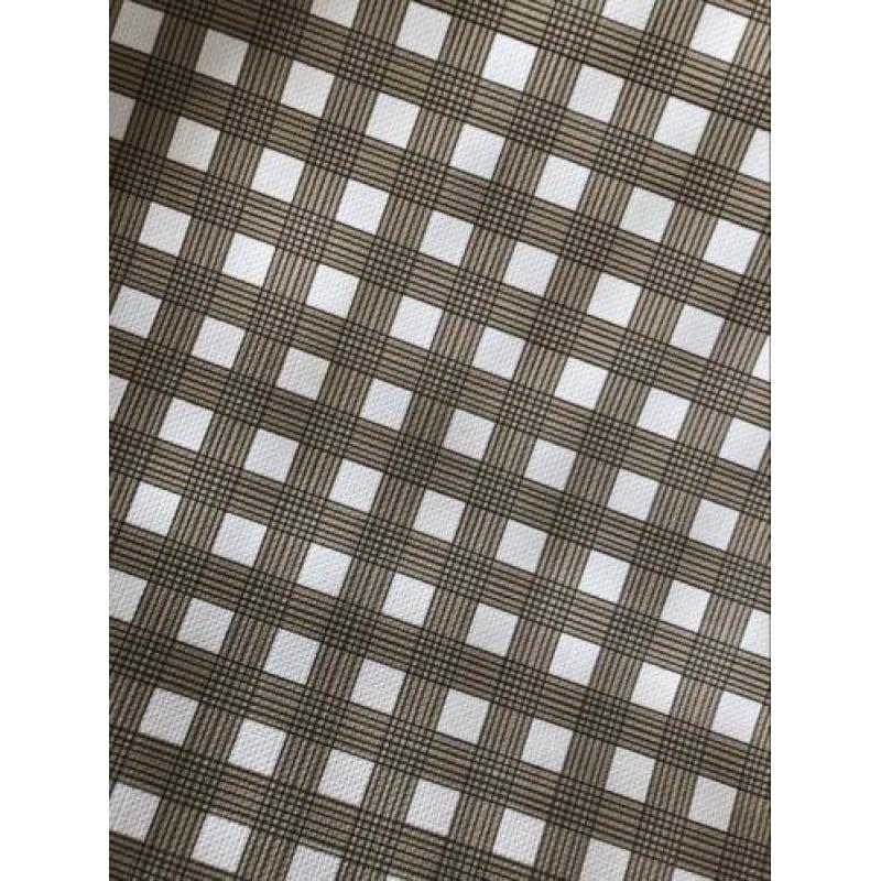 Vintage Behang 5 rollen geruit wit/beige