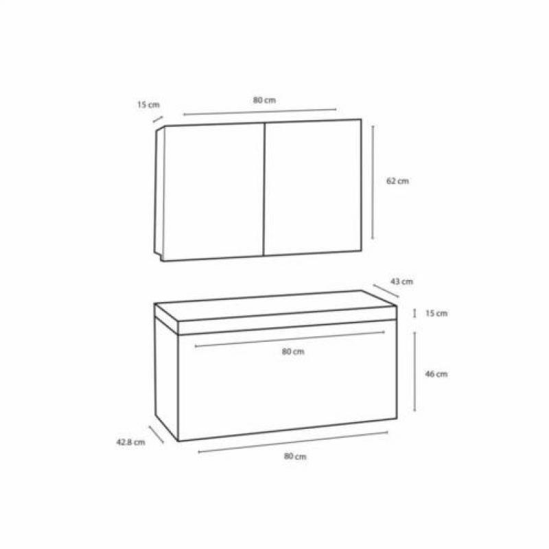Badmeubelset Differnz The Collection 80x43x61 cm Wit/Wit ...