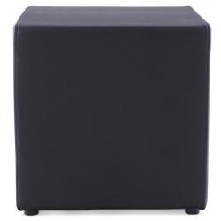 Poef 'CUBE' voor de woonkamer uit zwart imitatieleder